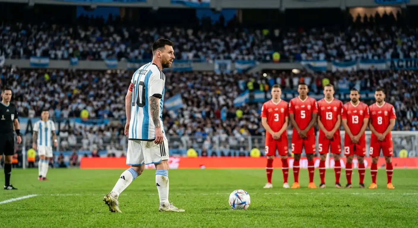 Lionel Messi Argentiinan paidassa MM-puolivälierässä — Sveitsiä vastaan Kansas Cityssä
